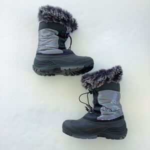 Kamik Black And Gray Fur Lined Snow Boots